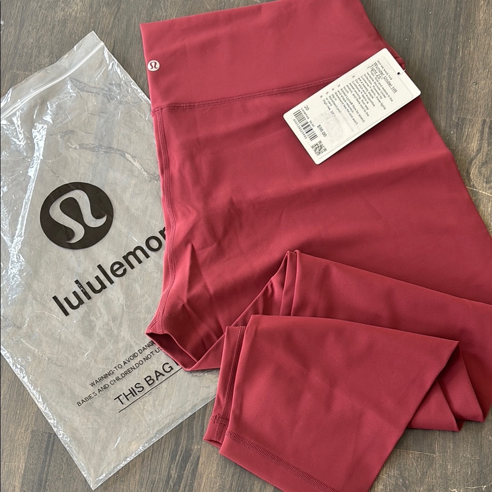 Lululemon Wunder Under High-Rise Leggings 25” NWT Size 20 Maroon
